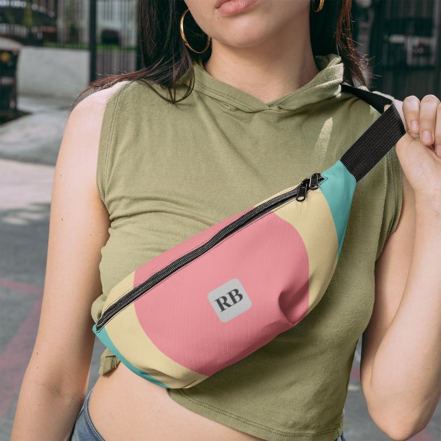 Einfache farbige Formen mit Monogramm Bauchtasche (Von Creator hochgeladen)