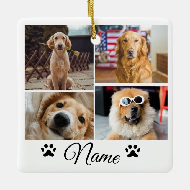 Einfache farbige Foto-Namenssammlung Keramikornament (Vorderseite)