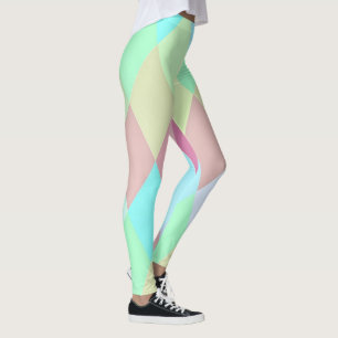 Einfache, farbige Pastelle Harlequin Leggings