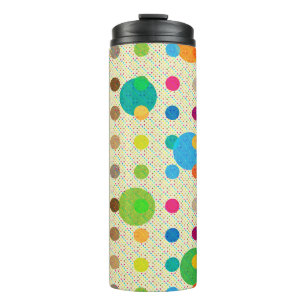 Einfache farbige Polka-Punkte Thermosbecher