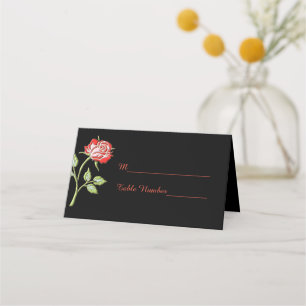 Einfache farbige Rose Platzkarte
