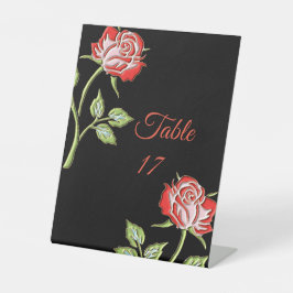 Einfache farbige Rose Sockelschild