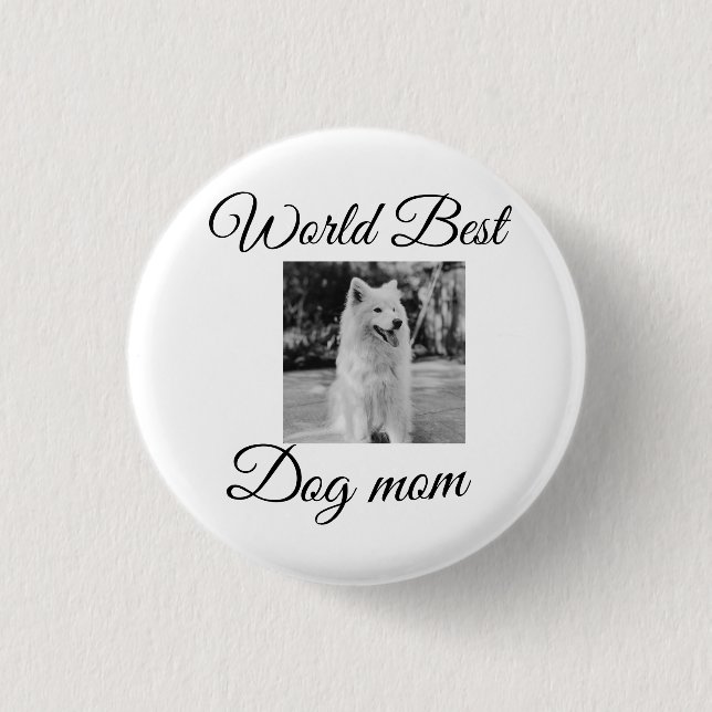 Einfache farbige Tiere geben Foto Hund Mama-Gesche Button (Vorderseite)