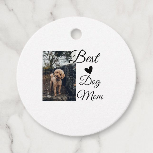 Einfache farbige Tiere geben Foto Hund Mama-Gesche Geschenkanhänger (Vorderseite)