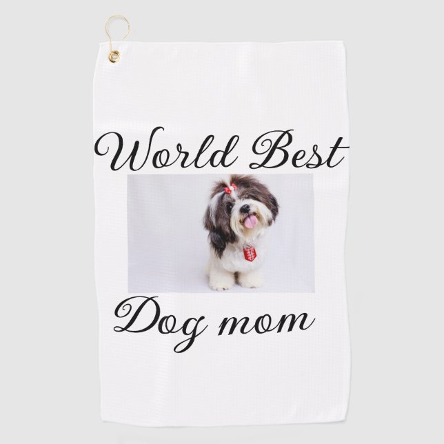 Einfache farbige Tiere geben Foto Hund Mama-Gesche Golfhandtuch (Vorderseite)