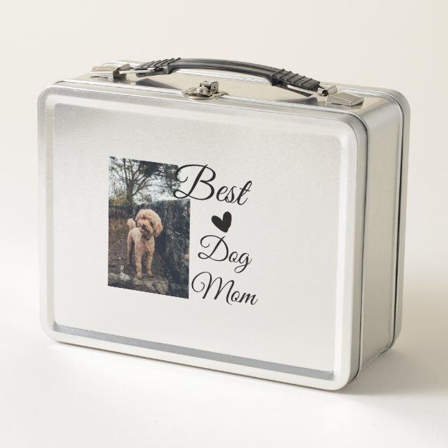 Einfache farbige Tiere geben Foto Hund Mama-Gesche Metall Brotdose (Vorderseite)