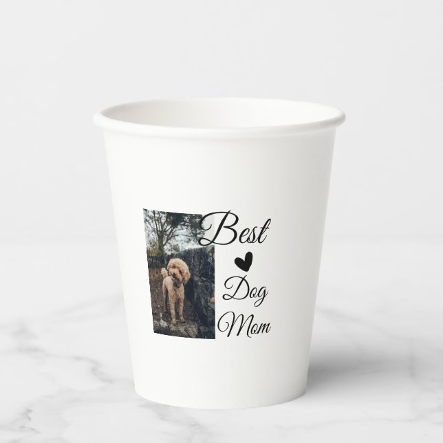 Einfache farbige Tiere geben Foto Hund Mama-Gesche Pappbecher (Vorderseite)