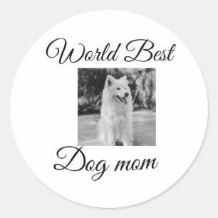 Einfache farbige Tiere geben Foto Hund Mama-Gesche Runder Aufkleber