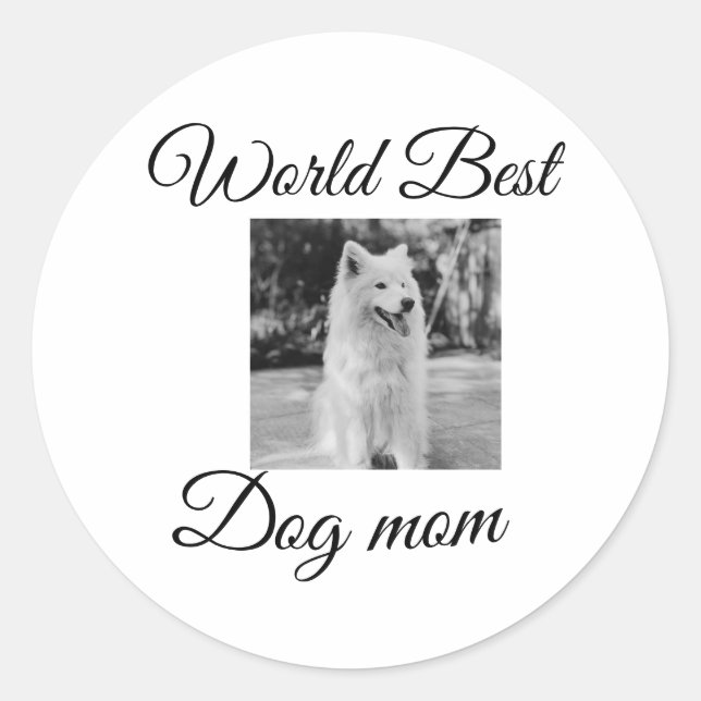 Einfache farbige Tiere geben Foto Hund Mama-Gesche Runder Aufkleber (Vorderseite)