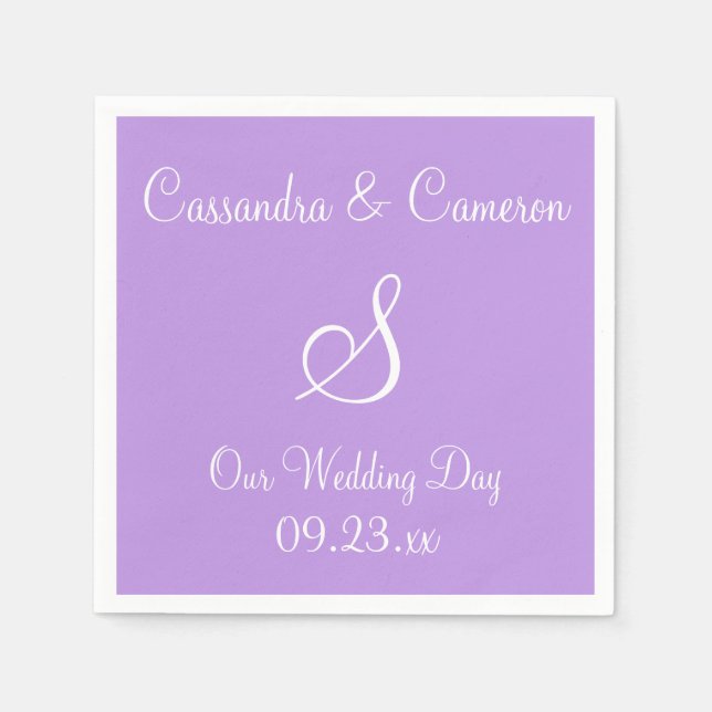 Einfache Farbkoordination für Monogram-Bright-Lave Serviette (Vorderseite)