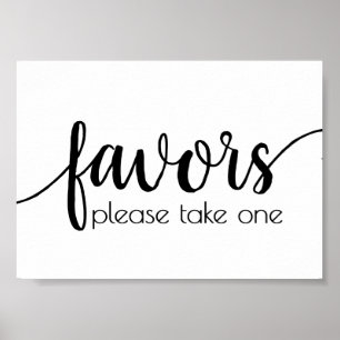 Einfache Favoriten   Black Script Wedding Party Ev Poster