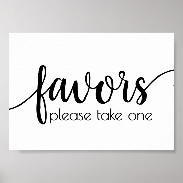 Einfache Favoriten | Black Script Wedding Party Ev Poster (Vorne)
