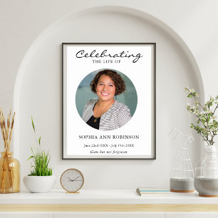 Einfache Feier-des-Lebens-Foto-Trauer-Gedenkfeier Poster