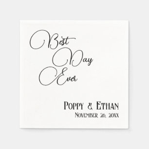 Einfache Feier zum besten Tag je Hochzeit Serviette