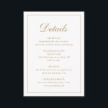 Einfache feierliche Hochzeit mit traditionellem El Begleitkarte<br><div class="desc">Traditionelles Imitat Gold Hochzeitsgehäuse Karte mit einem einfachen Design mit "Details" in einer eleganten Kalligraphie innerhalb eines dünnen Randes. Die Vorlage ermöglicht Ihnen,  wichtige Informationen über Ihren besonderen Tag zu teilen. Dieses klassische Design ist perfekt für eine formelle Hochzeit.</div>