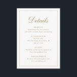 Einfache feierliche Hochzeit mit traditionellem El Begleitkarte<br><div class="desc">Traditionelles Imitat Gold Hochzeitsgehäuse Karte mit einem einfachen Design mit "Details" in einer eleganten Kalligraphie innerhalb eines dünnen Randes. Die Vorlage ermöglicht Ihnen,  wichtige Informationen über Ihren besonderen Tag zu teilen. Dieses klassische Design ist perfekt für eine formelle Hochzeit.</div>