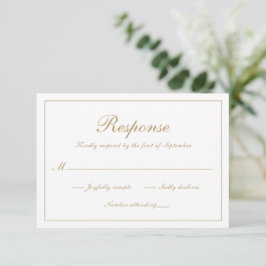 Einfache feierliche Hochzeit RSVP Karte