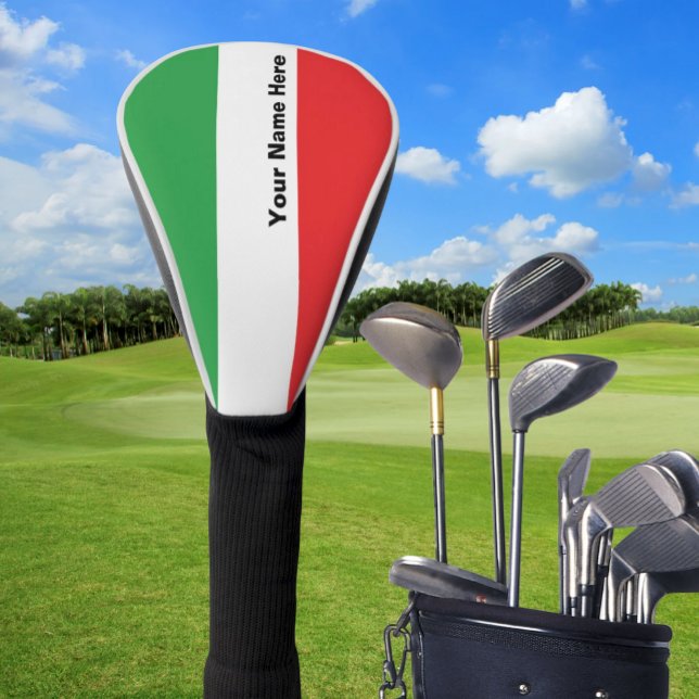 Einfache, feine italienische Fahne Personalisiert  Golf Headcover (Personalized Italian Flag Golf Club Cover, Flag of Italy, Italian Pride on the Golf Course)