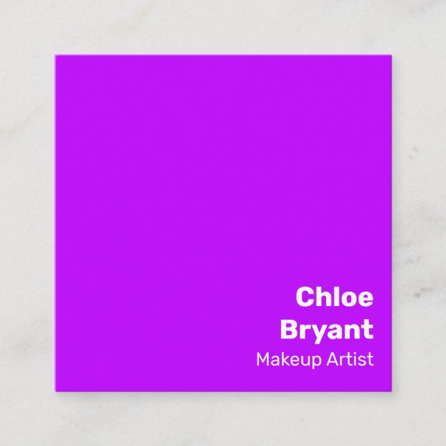 Einfache, feine Lila Moderne Quadratische Visitenkarte (Vorderseite)