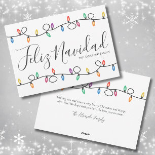 Einfache Feliz Navidad Weihnachtskarte Feiertagskarte