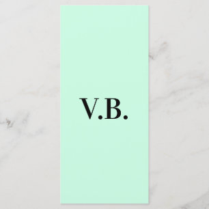 Einfache feste Farbe Name Text Monogramm Menükarte