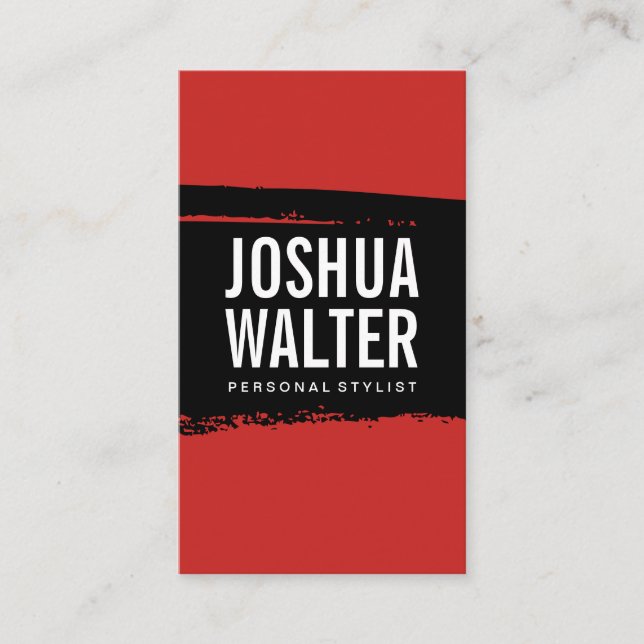 Einfache, fett formatierte, schwarze Rot gebürstet Visitenkarte (Vorderseite)