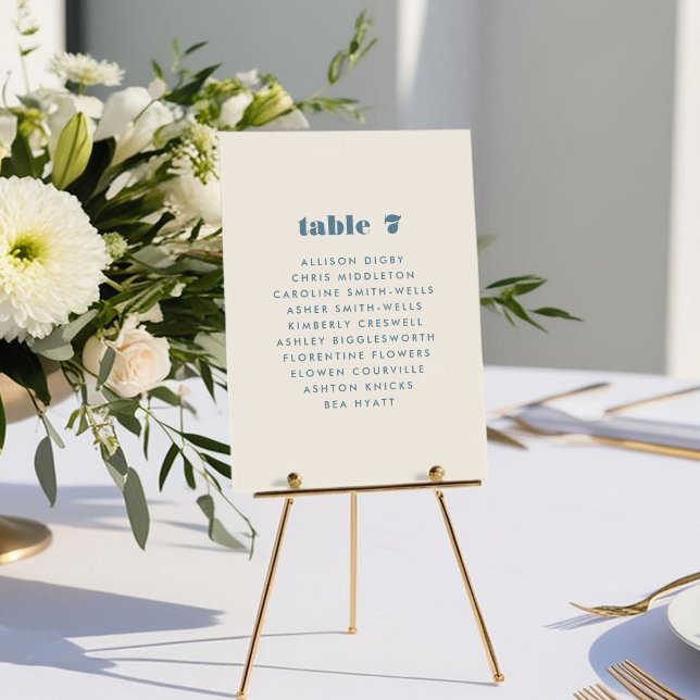 Einfache, fett formatierte Typografie-Tischnummer (Simple Bold Typography Wedding Table Number Seating Chart Card)