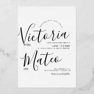 Einfache Fett gedruckte Schrift-Typografie Schwarz Folieneinladung
