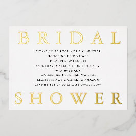 Einfache, fette Buchstaben Modernes Brautparty Folieneinladung