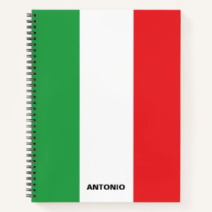 Einfache, fette italienische Fahne Personalisiert Notizbuch
