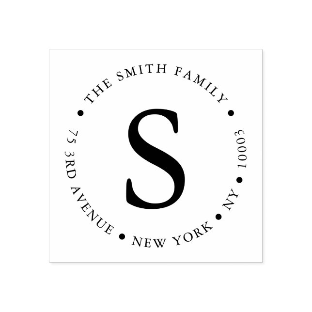 Einfache fette Mit Monogramm Rücksendeadresse Gummistempel (Prägung)