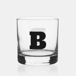 Einfache, fette Monogramm benutzerdefinierte Farbe Whiskyglas