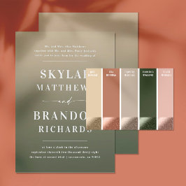 Einfache fette Namen Green & Gold Ombre Wedding Einladung