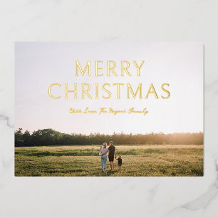 Einfache Fette Typografie Foto Moderne Weihnachten Folien Feiertagskarte