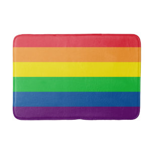Einfache, fette und helle vertikale Regenbogenstre Badematte