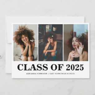 Einfache Fettklasse 2025 Graduate Foto Collage Einladung