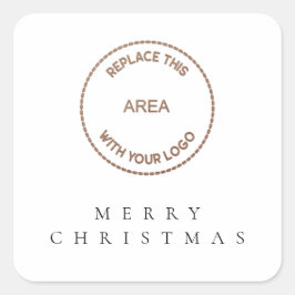 Einfache Firmenlogos Frohe Weihnachten Quadratischer Aufkleber