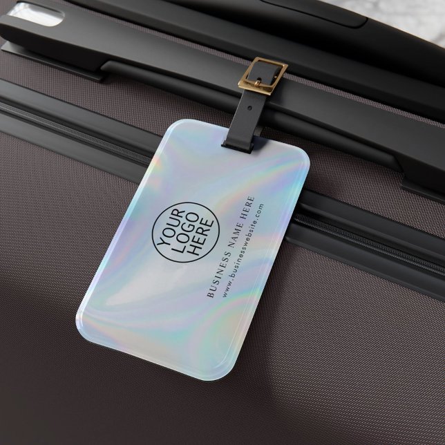 Einfache Firmenlogos für anspruchsvolle Mitarbeite Gepäckanhänger (Simple Business Logo Iridescent Employees Custom Luggage Tag)