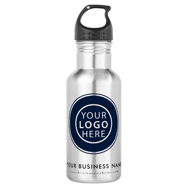 Einfache Firmenlogos Minimalistisch Edelstahlflasche (Vorderseite)