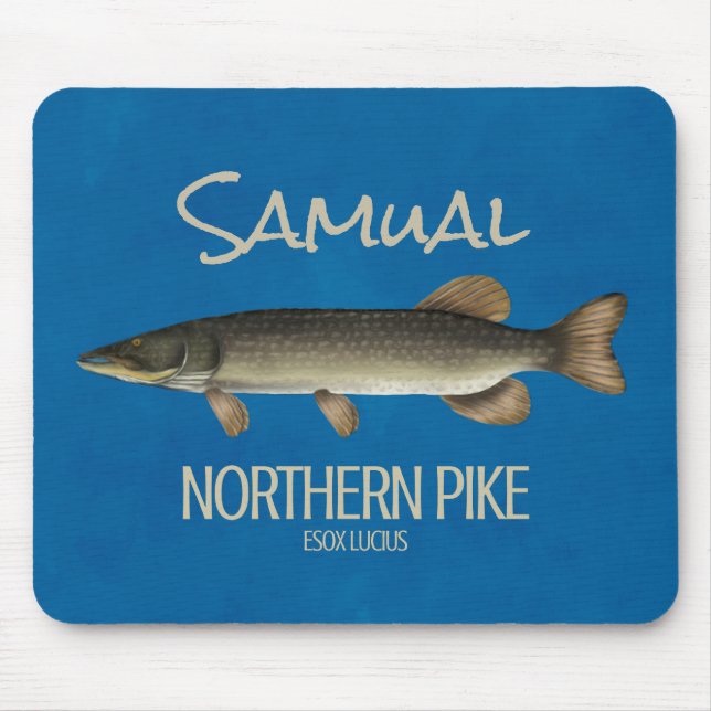 Einfache Fischerei Angelrute Nord-Pike FIsherman Mousepad (Vorne)