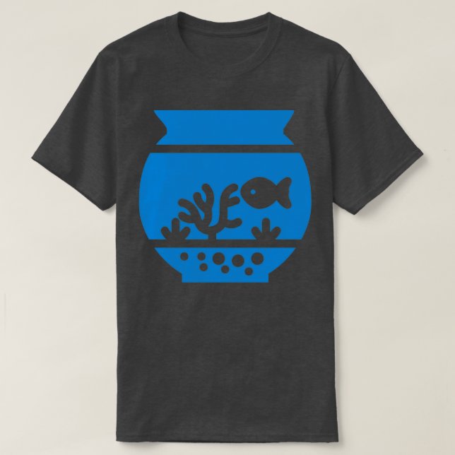 Einfache Fischschale blau T-Shirt (Design vorne)