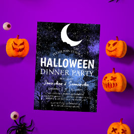 Einfache Fledermäuse Night Full Moon Halloween Abe Einladung