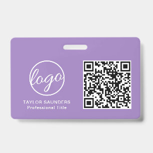 Einfache Flieder-QR-Code-Angestellten-ID Ausweis