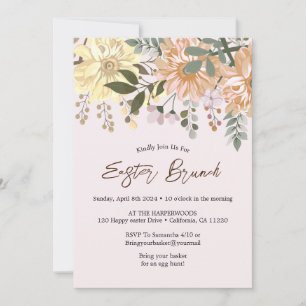 Einfache florale Aquarelljagd Osterbrunch Ei Einladung