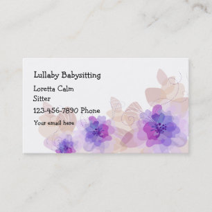 Einfache Florale Babysitterin Visitenkarte