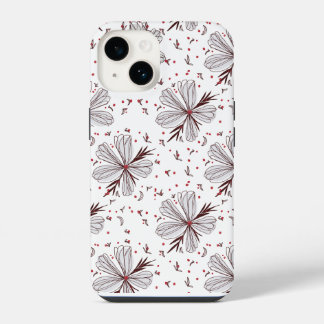 Einfache florale Blumenillustration iPhone 14 Toug Hülle