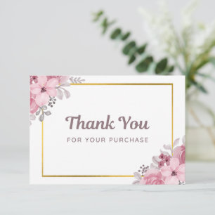 Einfache Florale Dankeskarten Für Ihr Unternehmen Mitteilungskarte
