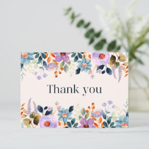 Einfache Florale Dankeskarten Mitteilungskarte