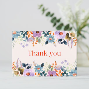 Einfache Florale Dankeskarten Mitteilungskarte