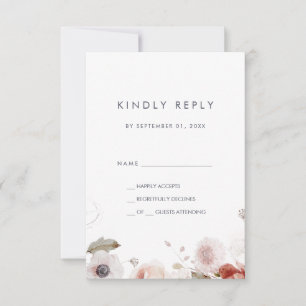 Einfache florale einfache RSVP-Karte RSVP Karte